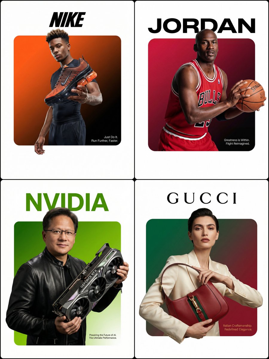 Professional High-End Ad Composition with Gradient Square and 3D Breakout AI image prompt example