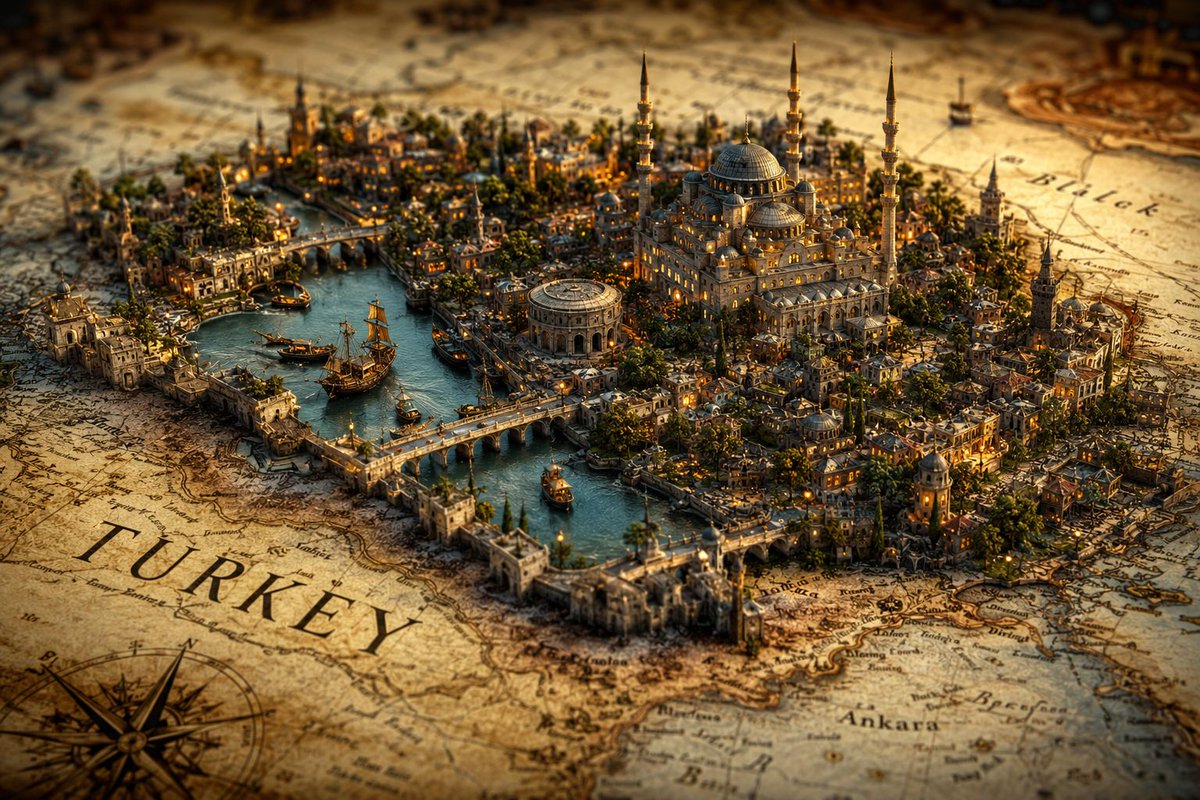 Cinematic Miniature City Atlas Visualization with Tilt-Shift Effect AI image prompt example