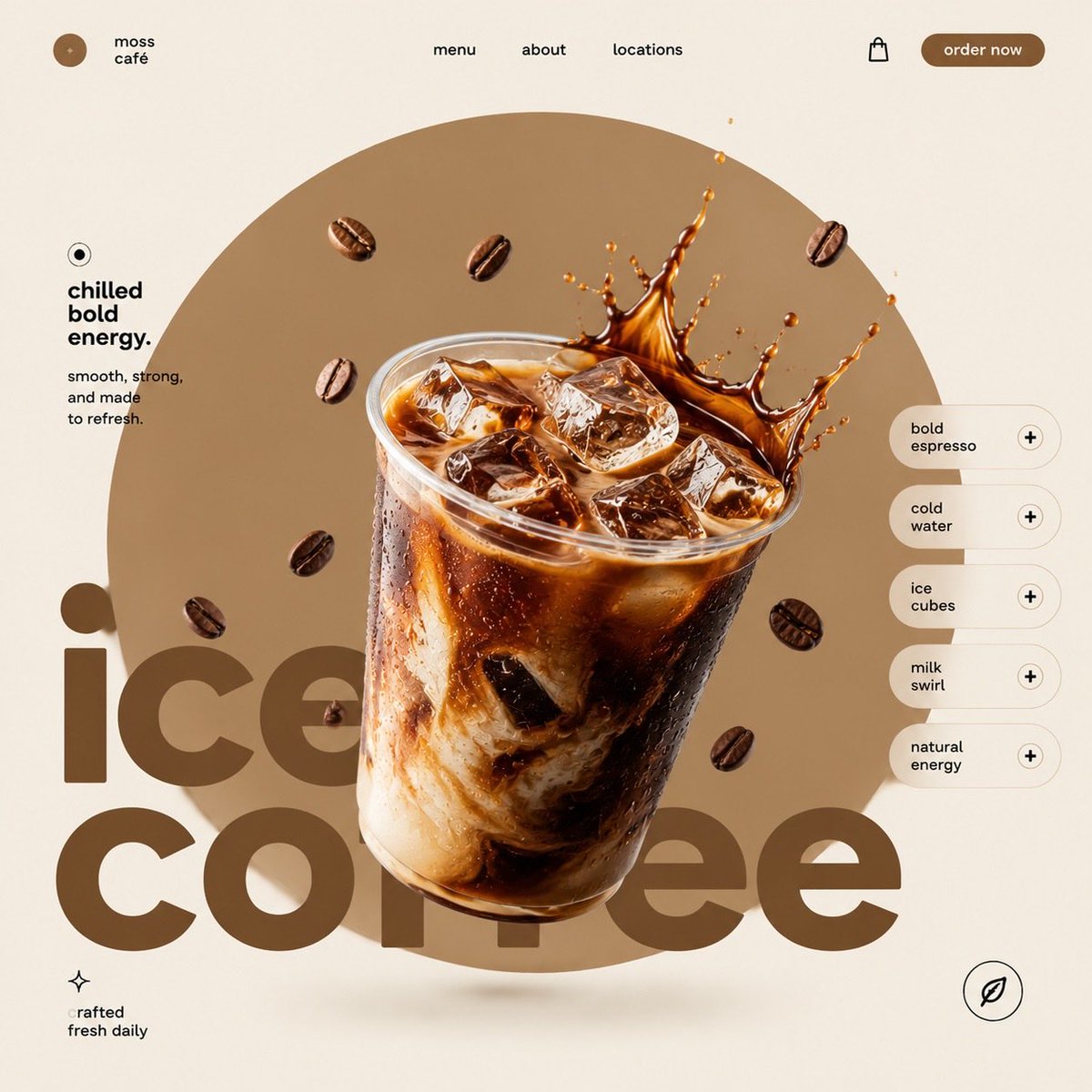 Premium Food Advertising Poster with Swiss-Style Composition and Geometric AI image prompt example