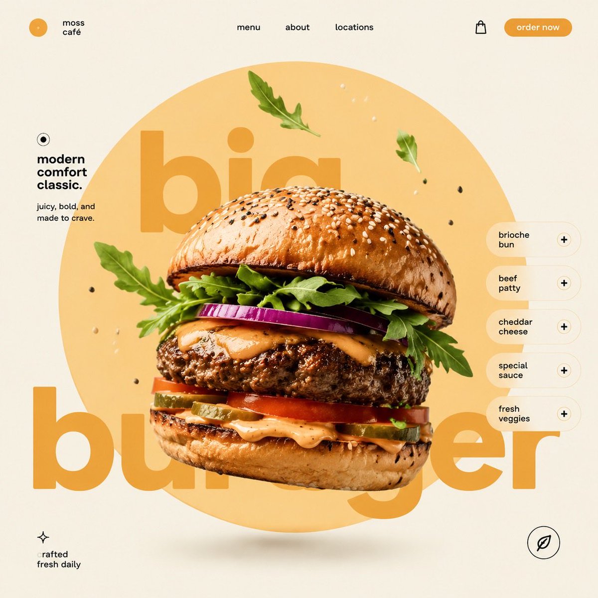 Premium Food Advertising Poster with Swiss-Style Composition and Geometric AI image prompt example 2