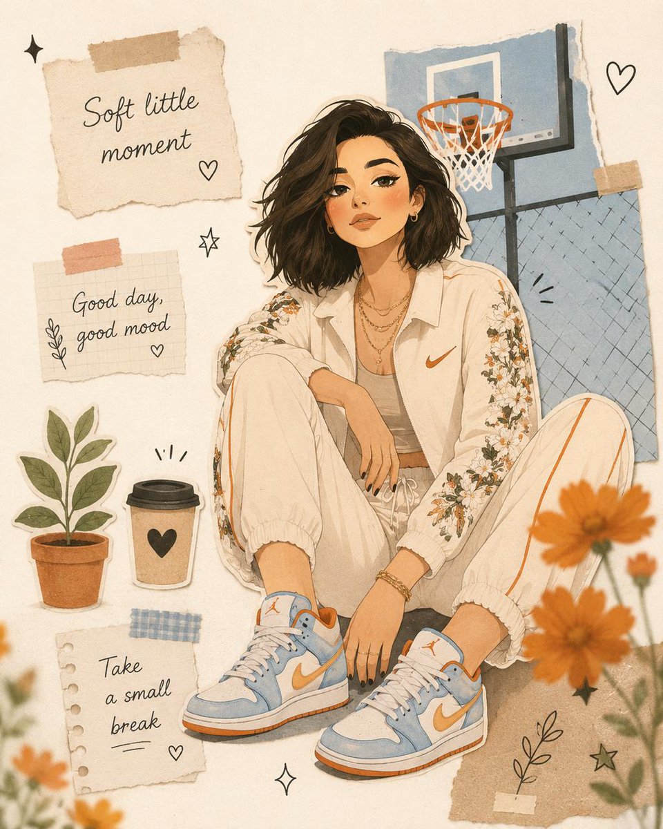 Minimal Magazine Cutout Collage Illustration of a Stylish Young Woman AI image prompt example 2