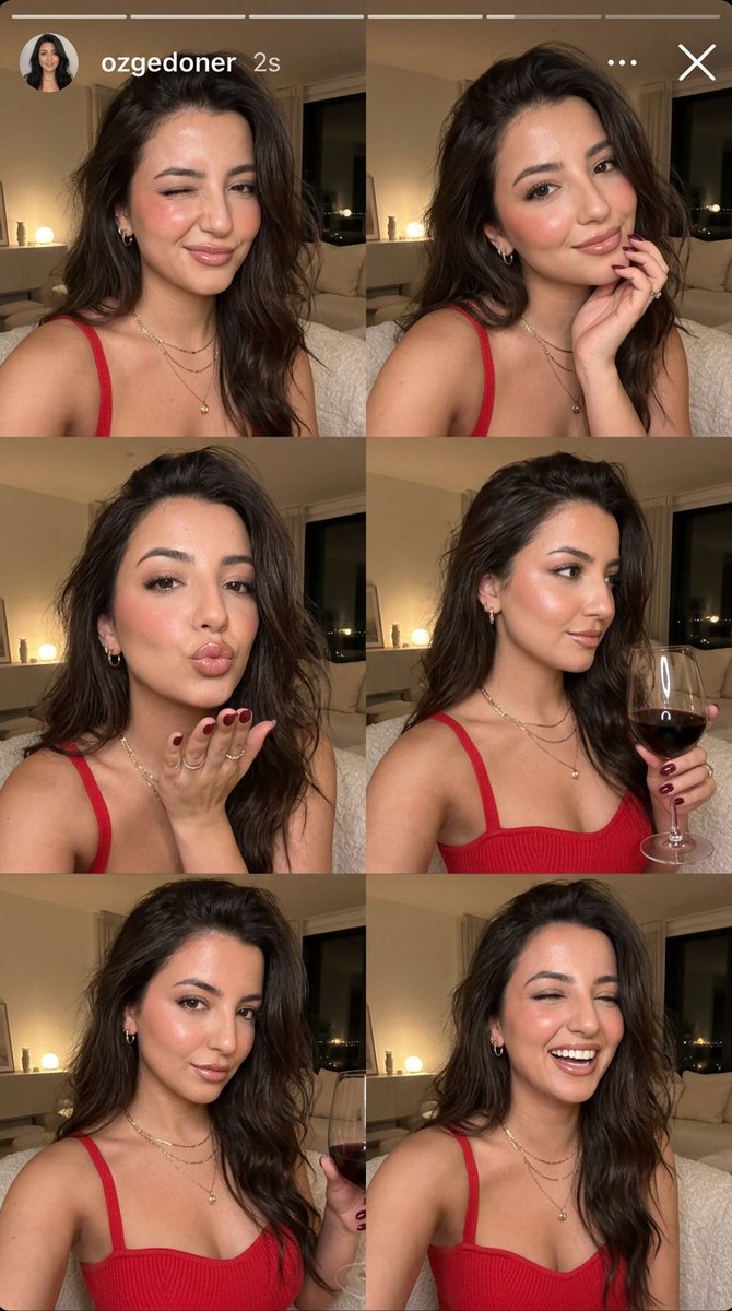 Ultra-Photorealistic Selfie Collage of a Woman in a Red Dress AI image prompt example