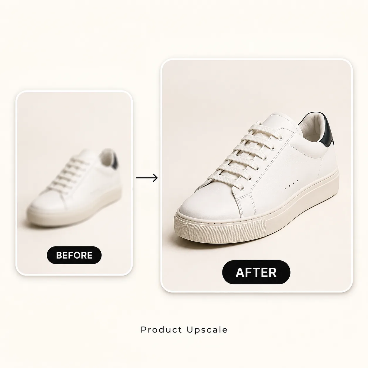 Product upscaler before and after example