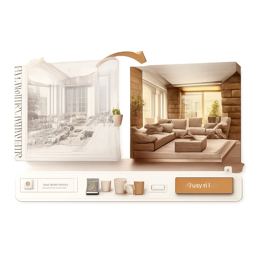 AI Sketch to Render interior architectural render preview