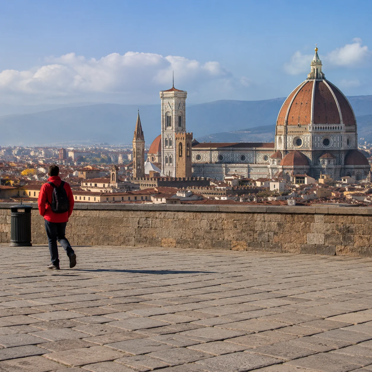 Remove people from a travel photo before